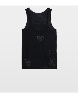 Zadig & Voltaire Tank Top Lee 100% Cashmere - Black