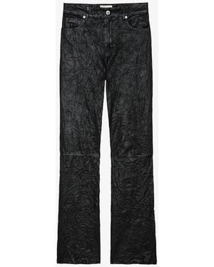 Zadig & Voltaire Evy Crinkled Leather Pants - Black