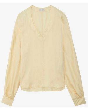 Zadig & Voltaire Tonastir Satin Blouse - Natural
