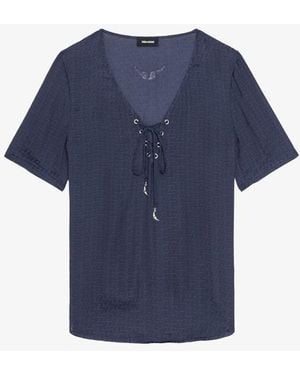 Zadig & Voltaire Terzo Satin Top - Blue