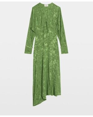 Zadig & Voltaire Rouna Horse-Jacquard Tie Midi Dress - Green
