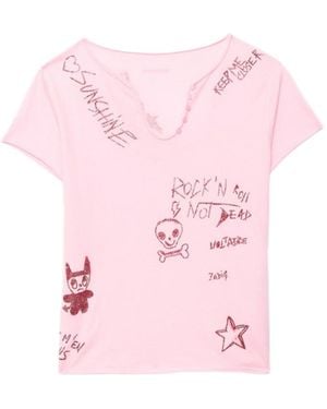 Zadig & Voltaire Happy Henley T-Shirt - Pink