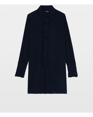 Zadig & Voltaire Rhelyne Button-Down Woven Shirt Mini Dress - Blue