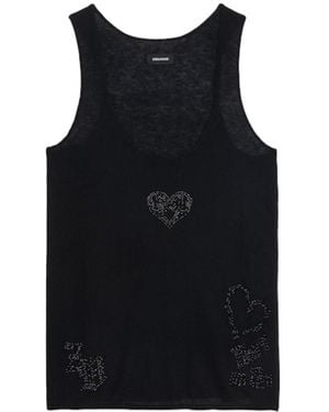 Zadig & Voltaire Tank Top Lee 100% Cashmere - Black