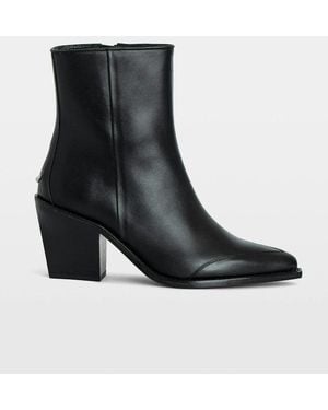 Zadig & Voltaire Cara Pointed-Toe Leather Ankle Boots - Black
