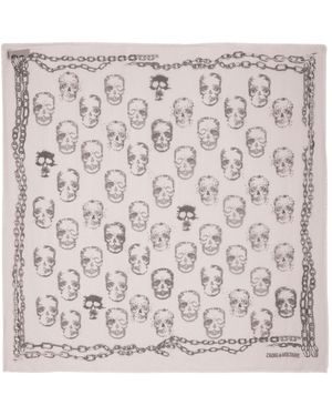Zadig & Voltaire Foulard kerry skull 135 - Gris