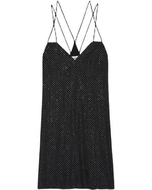 Zadig & Voltaire Rohana Diamante-Embellished Silk Mini Dress - Black