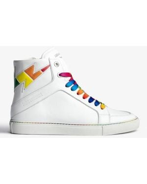 Zadig & Voltaire Zv1747 High Flash Pride Sneakers - White