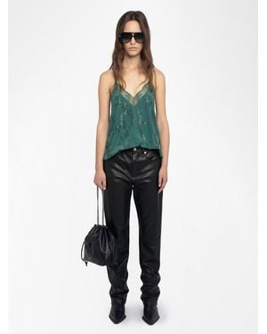 Zadig & Voltaire Christy Camisole 100% Silk - Green