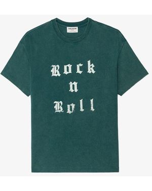 Tシャツ・カットソー ZADIG & VOLTAIRE Men T-shirt Green JMTS01661 300 Teddy Skull T-shirt t-shirt blue men | Zadig&Voltaire