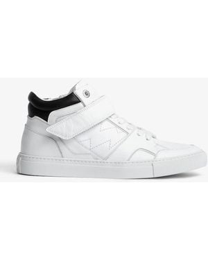 Zadig & Voltaire Zv1747 Mid Flash Leather High-top Sneakers - White