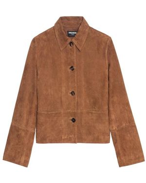 Zadig & Voltaire Lessa Jacket 100% Suede Leather - Brown