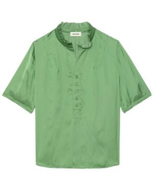 Zadig & Voltaire Topher Satin Top - Green
