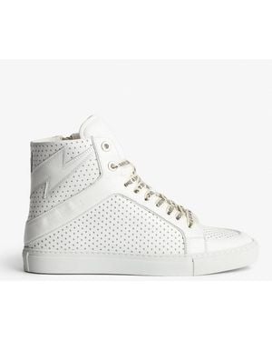 Zadig & Voltaire Zv1747 High Flash Smooth Sneakers - Natural