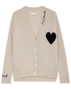 Zadig & Voltaire Mirka Cardigan 100% Cashmere - White