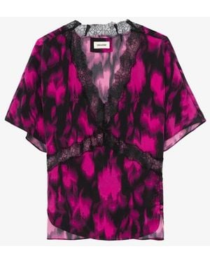 Zadig & Voltaire Tzar Silk Top - Pink