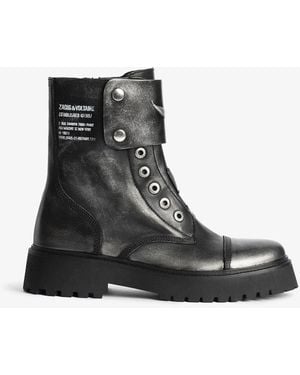 Zadig & Voltaire Joe Fast Brush Off Ankle Boots - Black