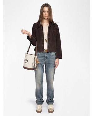 Zadig & Voltaire Lessa Wildleder-Lederjacke - Braun