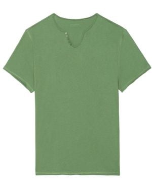 Zadig & Voltaire Henley T-Shirt Monastir - Green