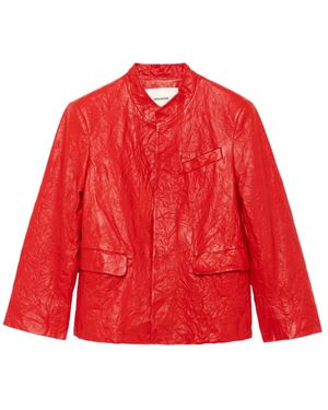 Zadig & Voltaire Veryn Creased Leather Blazer - Purple