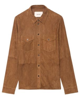 Zadig & Voltaire Bases Suede Leather Jacket - Brown