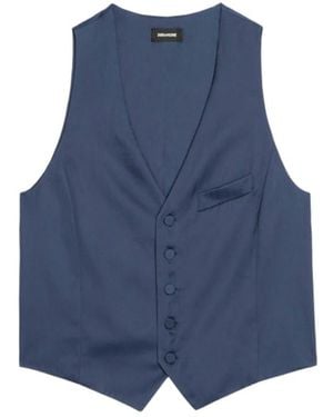 Zadig & Voltaire Waistcoat Emaux Satin - Blue