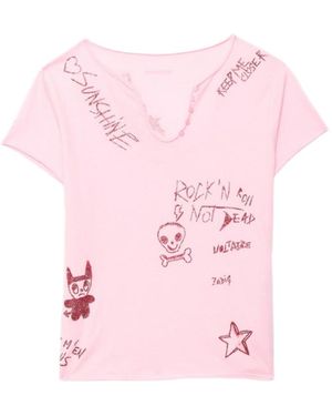 Zadig & Voltaire Happy Henley T-Shirt - Pink
