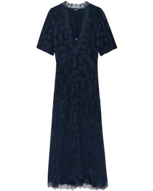 Zadig & Voltaire Redox Dress 100% Silk - Blue