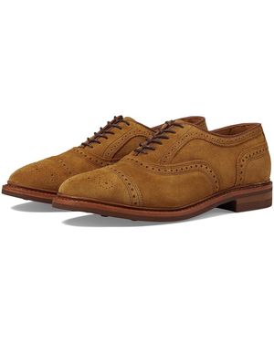 Allen Edmonds Strandmok Cap Toes (Wheat Suede) Lace Up Wing Tip Shoes - Brown