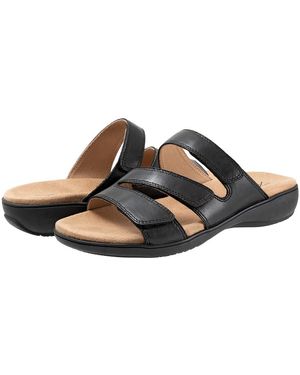 Trotters Rose Sandals 7 W (D) Leather - Black