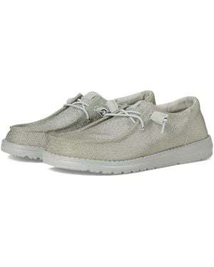 HEYDUDE Wendy Funk Sparkle Flat Shoes, Leather - Gray