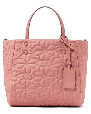 Kate Spade Tilly Quilted Small Tote Bag Cross Body Handbags, Leather/Polyester - Pink