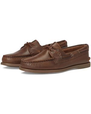 Sperry Top-Sider Ao 2 Eye Flat Shoes 8 M (B) Leather - Brown