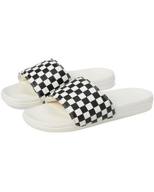 Vans La Costa Slide-On ((Checkerboard) /Marshmallow) Shoes - Black