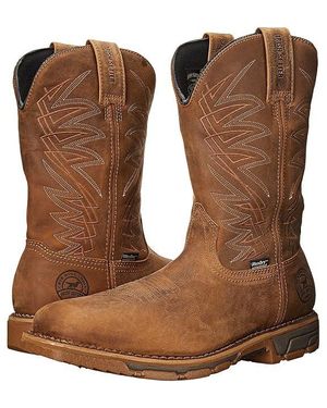 Irish Setter Marshall 11 Waterproof Leather Soft-Toe Pull-On Eh Work Pull-On Boots 14 D - Brown