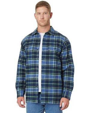 L.L. Bean Chamois Shirt Plaid Regular Clothing, Chamois/Cotton/Flannel - Blue