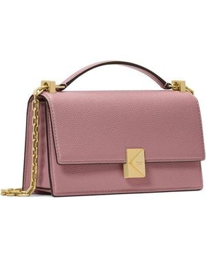 Kate Spade Tribeca Pebbled Leather Mini Flap Chain Crossbody Wallet Handbags, Leather/Polyester - Pink