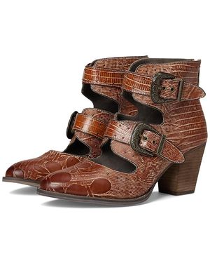 Spring Step Notched-Nature Boots, Leather - Brown