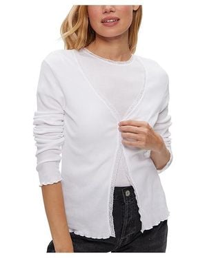 Michael Stars Beatrice V-Neck Cardigan Clothing Lg (Us 8-10) Cotton - Black
