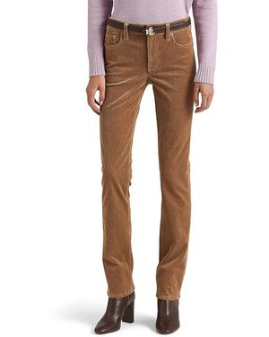 Ralph Lauren Stretch Corduroy Mid-Rise Straight Pant Casual Pants 10, Corduroy/Cotton/Elastane - Black