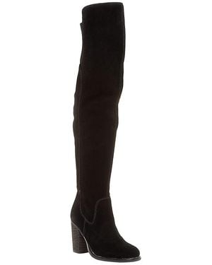 Kelsi Dagger Brooklyn Logan Over The Knee Boot Shoes, Suede - Black