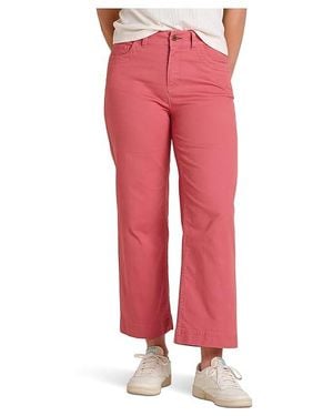 Toad&Co Earthworks Wide Leg Crop Pants Casual Pants 6, Tencel/Spandex/Lyocell - Red