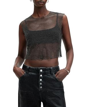 AllSaints Calytrix Sparkle Top Clothing Uk 4 (Us 0) Polyester - Black
