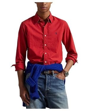 Polo Ralph Lauren Classic Fit Garment-Dyed Oxford Shirt Clothing, Cotton - Red