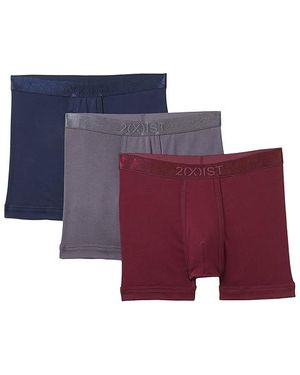 2xist 3-Pack Pima Cotton Boxer Brief ( Blazer/Tawny Port/Jet) Underwear - Black
