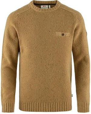 Fjallraven Lada Round Neck Sweater (Buckwheat) Clothing - Brown