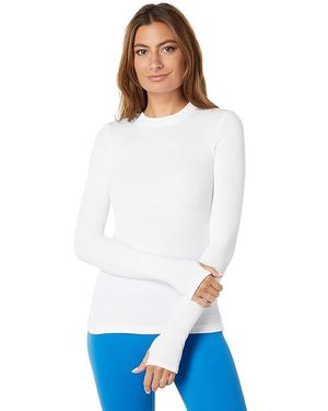 Splits59 Louise Rib Long Sleeve Clothing, Spandex/Tencel - White
