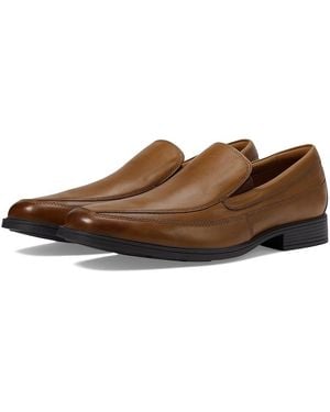 Clarks Tilden Free (Dark Tan Leather) Shoes - Brown