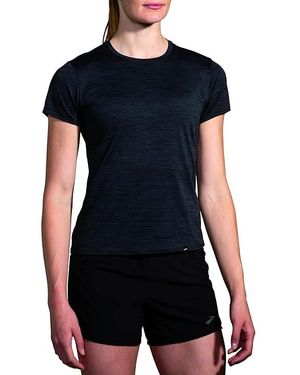 Brooks Luxe Short Sleeve (Heather Deep) Clothing - Black