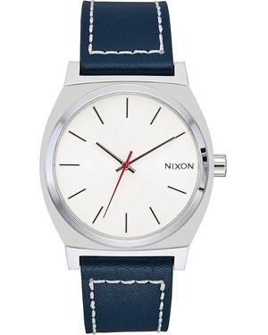 Nixon Time Teller Leather Watches/Cloud/ Leather/Stainless Steel/Steel - Black